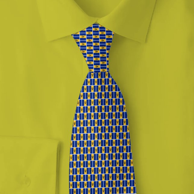 Barbados-Flagge Ziegelmuster Krawatte (Von Creator hochgeladen)