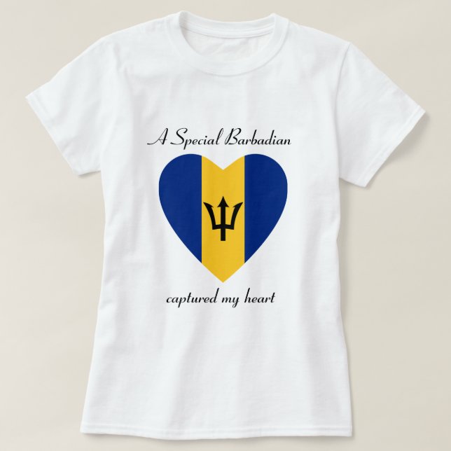 Barbados-Flaggen-Schatz-T - Shirt (Design vorne)