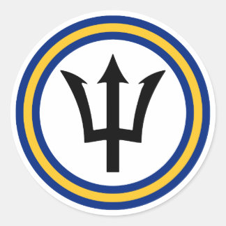 Barbados-Flaggenring Runder Aufkleber