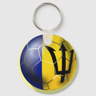 Barbados-Fußballfußbalball Bajan Flagge Schlüsselanhänger