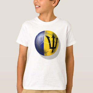 Barbados-Fußballfußbalball Bajan Flagge T-Shirt
