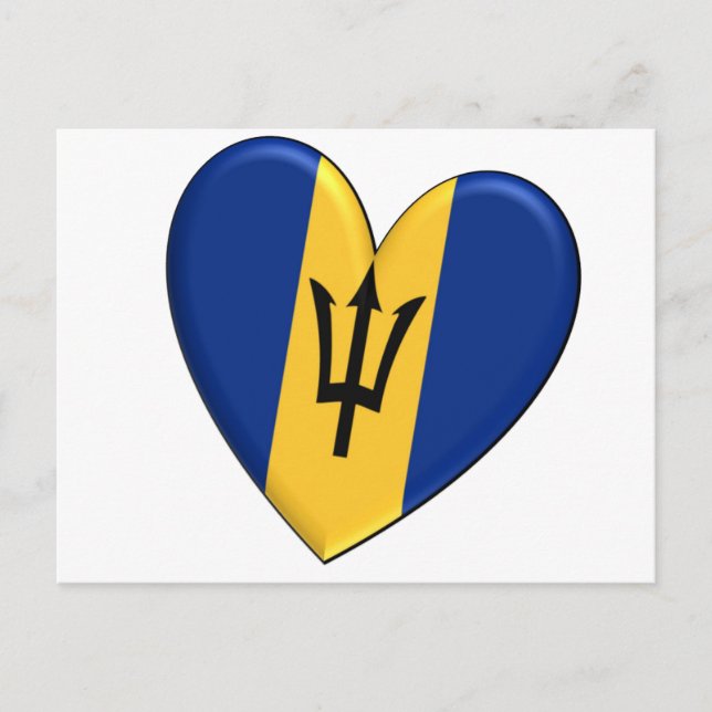 Barbados Herart Flag Postkarte (Vorderseite)