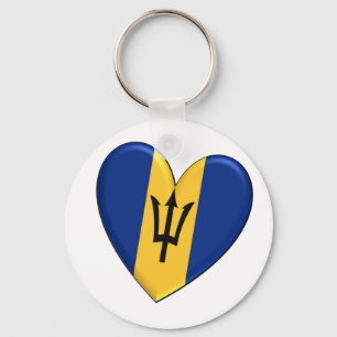 Barbados-Herz-Flagge Schlüsselanhänger