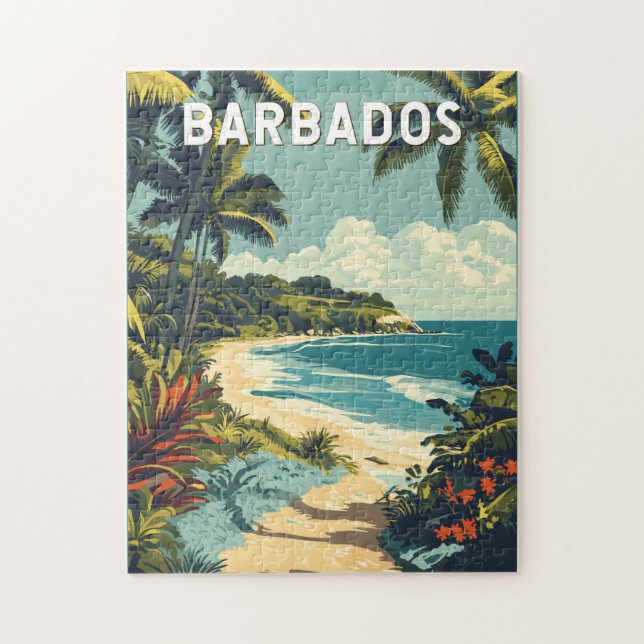 Barbados Illustration Travel Art Vintag (Vertikal)