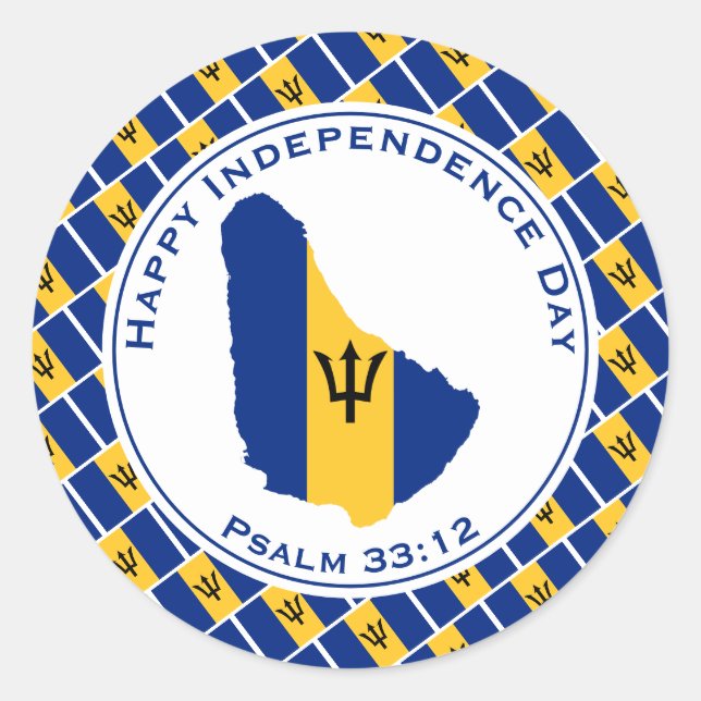 BARBADOS INDEPENDENCE Barbadian Flag Runder Aufkleber (Vorderseite)