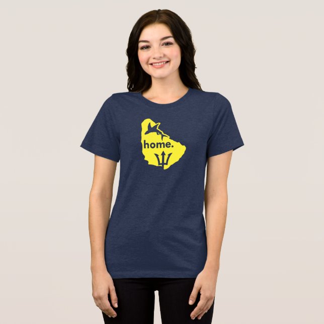 Barbados Is Home Tri-Blend Shirt (Vorderseite voll)