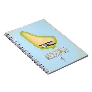 Barbados Karte vintage Reiseplakat. Notizblock