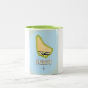 Barbados Karte vintage Reiseplakat. Zweifarbige Tasse