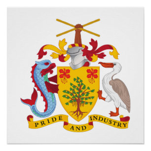 Barbados Landeswappen Symbol Emblem Flagge Poster