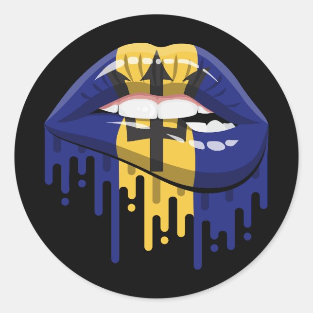 Barbados lips Stolperflagge Runder Aufkleber (Vorderseite)