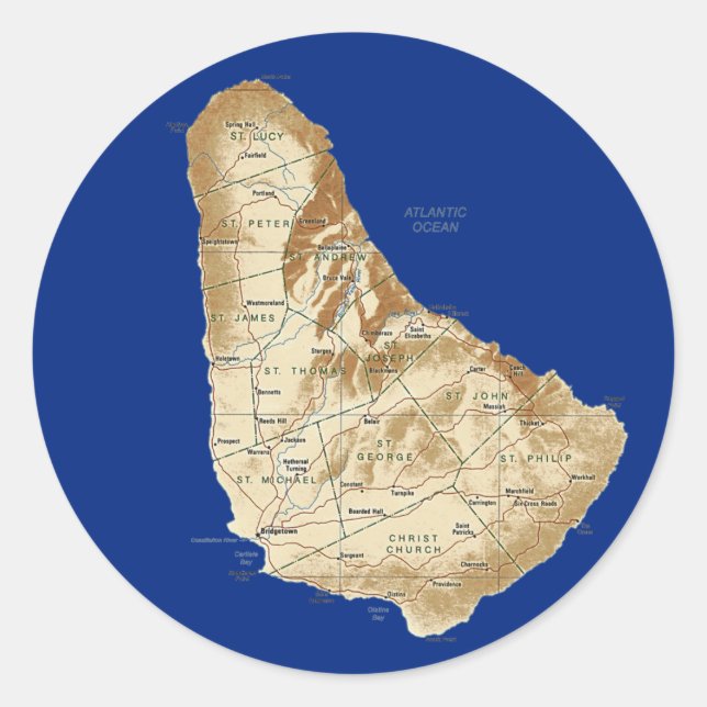 Barbados Map Sticker (Vorderseite)