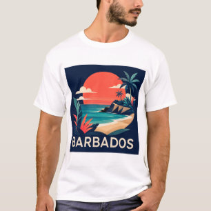 Barbados modernes geometrisches Reise Kunst T-Shir T-Shirt