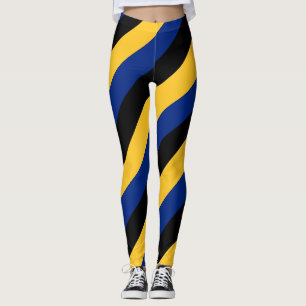 Barbados National Flag Colors Diagonal gestreift Leggings