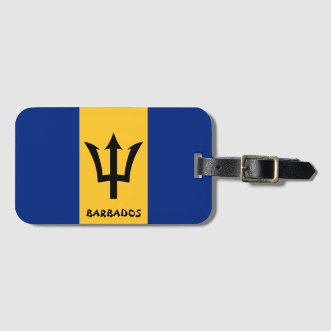 Barbados National Flag Patriotic Gepäckanhänger (Vorderseite (Horizontal))