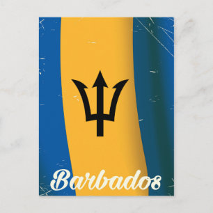 Barbados Nationalflagge Urlaubsposter Postkarte
