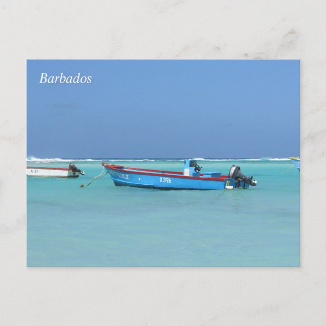 Barbados Ozean Boote Postkarte (Vorderseite)
