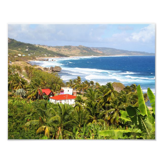 Barbados, Ozean, Strand, Berge, Surfen, tropisch Fotodruck (Vorne)