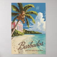 Barbados Painterly Travel Art Vintag