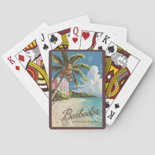 Barbados Painterly Travel Art Vintag Spielkarten