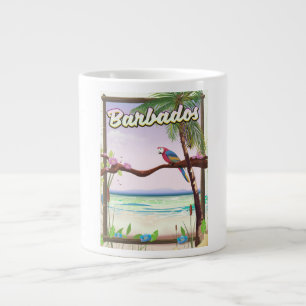 Barbados Papageien-Landschaft Reiseplakat Jumbo-Tasse