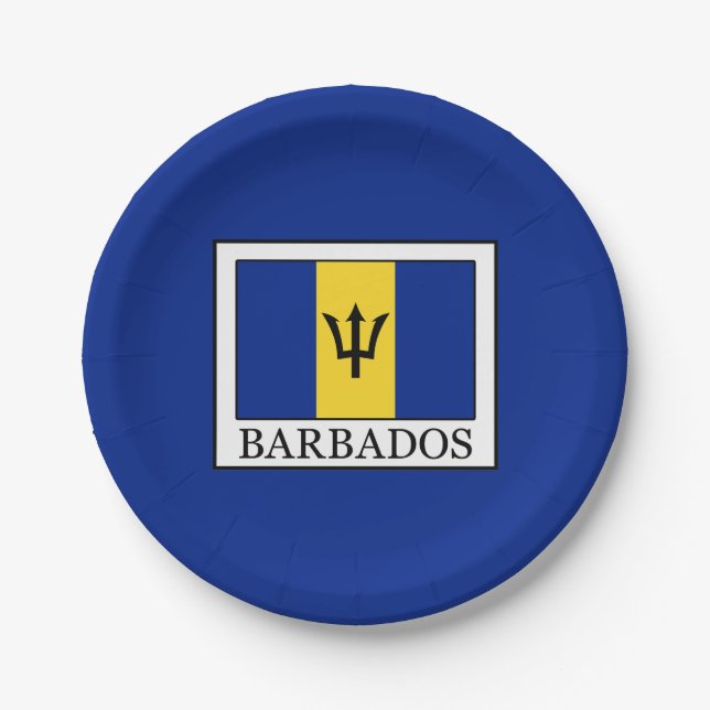 Barbados Pappteller (Vorderseite)