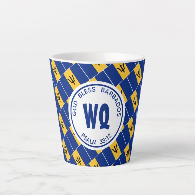 BARBADOS Patriotic Customizable Bajan Milchtasse (Vorderseite)