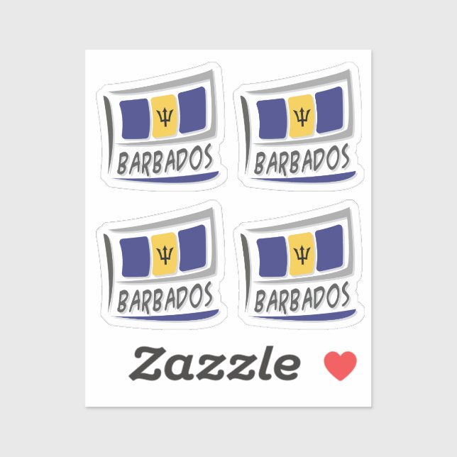 Barbados Pride X Flag Aufkleber (Blatt)