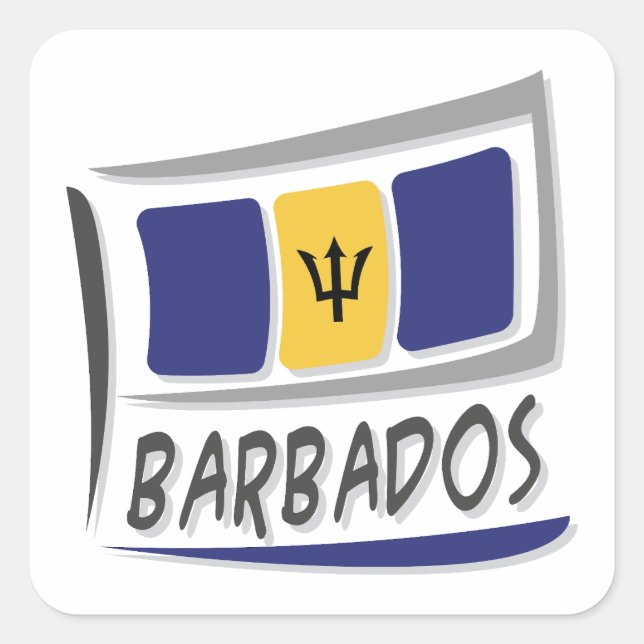 Barbados Pride X Flag Quadratischer Aufkleber (Vorderseite)