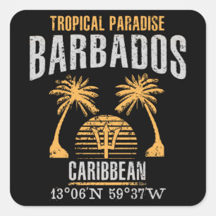Barbados Quadratischer Aufkleber