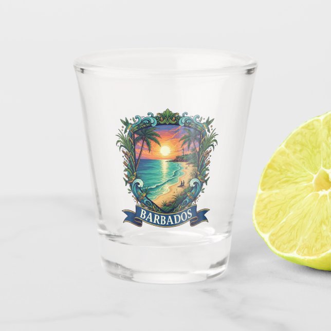 Barbados Reise Schnapsglas (Vorderseite)