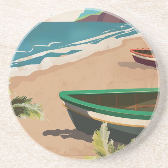 Barbados Reiseplakat Sandstein Untersetzer (Vorne)