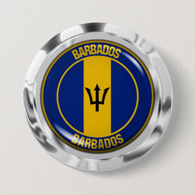Barbados Round Emblem Button (Vorderseite)