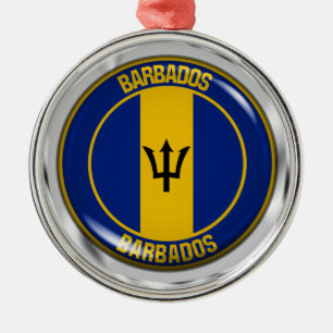 Barbados Round Emblem Ornament Aus Metall