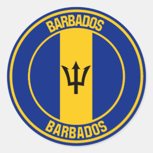 Barbados Round Emblem Runder Aufkleber