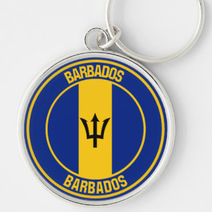 Barbados Round Emblem Schlüsselanhänger