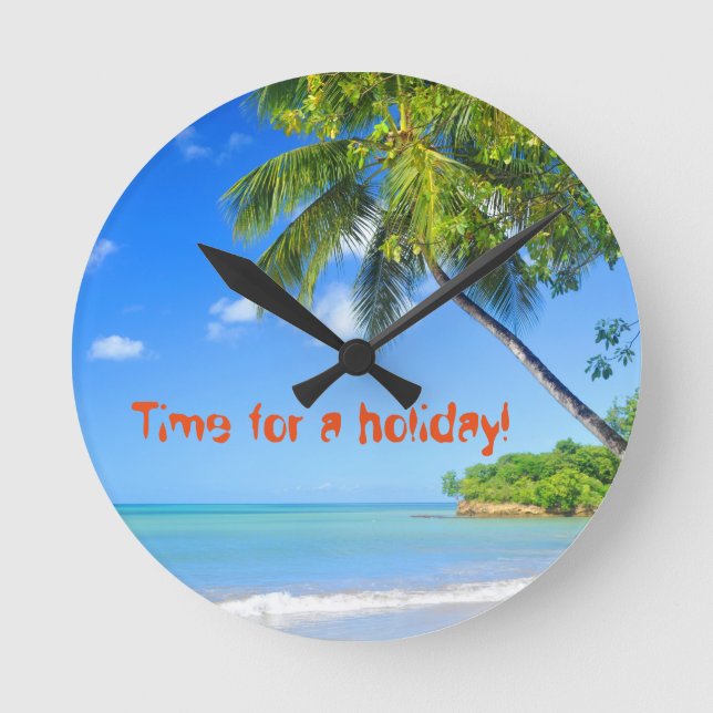 Barbados Runde Wanduhr (Vorderseite)