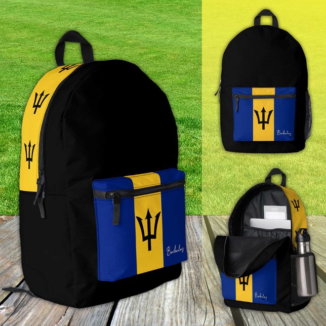 Barbados, schwarzer Rucksack, Barbados-Flagge /pat Bedruckter Rucksack (Von Creator hochgeladen)