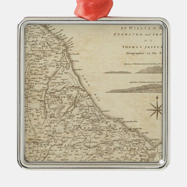 Barbados Silbernes Ornament (Vorne)