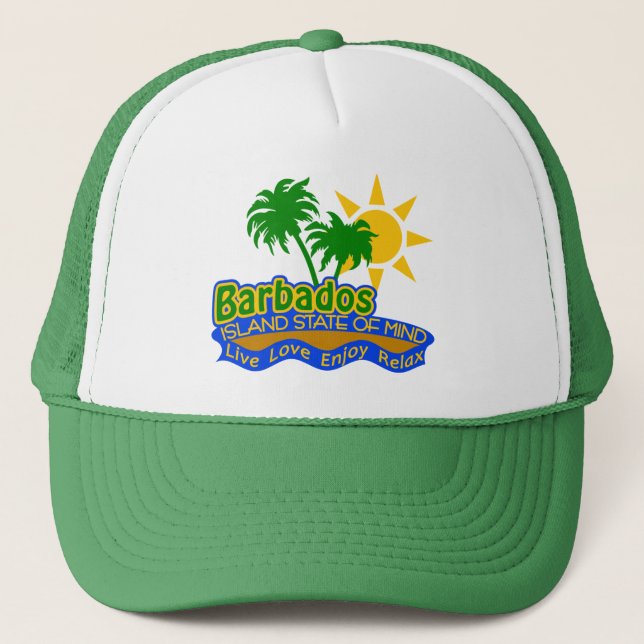 Barbados-Staat des Sinneshutes - wählen Sie Farbe Truckerkappe (Vorderseite)