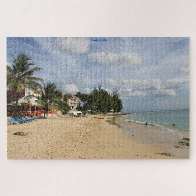 Barbados Sunny Beach Szene. Jigsaw Puzzle (Horizontal)