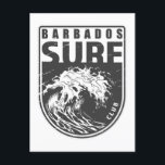 Barbados Surf Club Emblem Postkarte<br><div class="desc">Barbados Surf Club Design mit Ozeanwellendarstellung im Abzeichen Stil.</div>