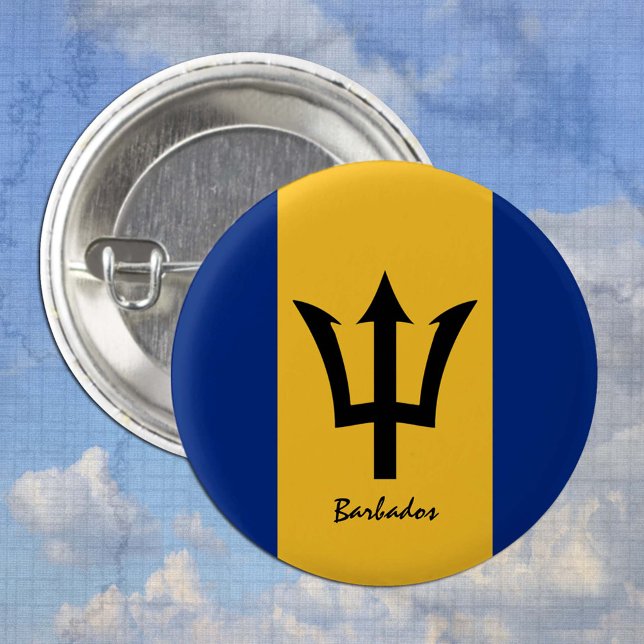 Barbados-Taste, patriotische Barbados-Flag-Mode Button (Von Creator hochgeladen)