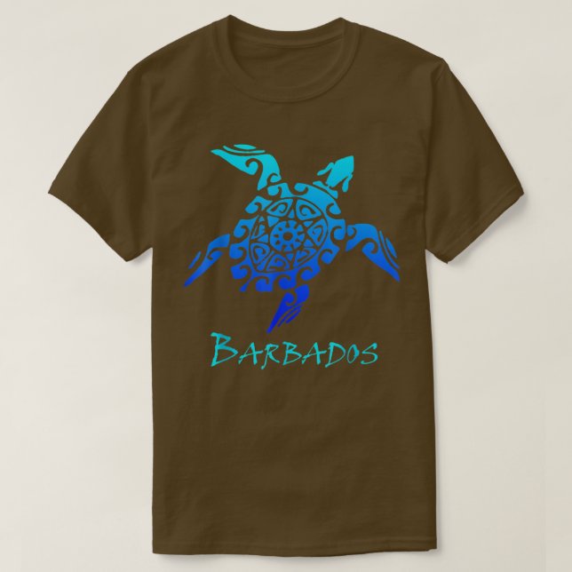 Barbados Tribal Schildkröte Polynesischer Tattoo S T-Shirt (Design vorne)
