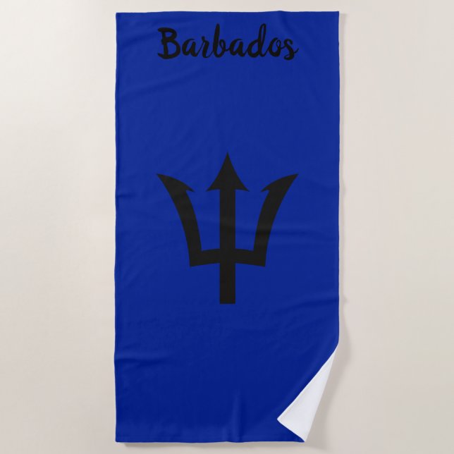 Barbados Trident Blue Beach Handtuch (Vorderseite)