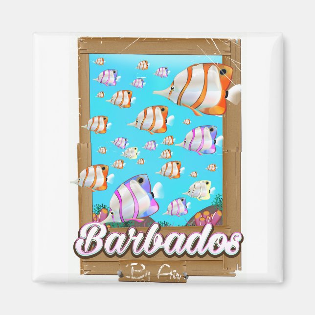 Barbados Tropical Fish Reiseplakat Magnet (Vorne)