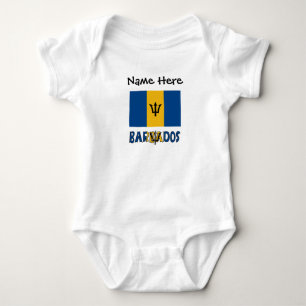 Barbados und Barbadische Flagge mit Ihrem Namen Baby Strampler