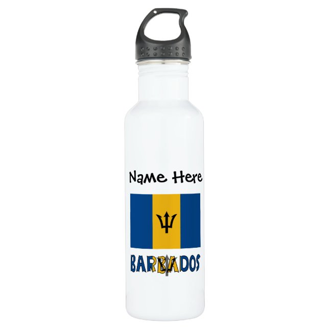 Barbados und Barbadische Flagge Personalisiert Edelstahlflasche (Vorderseite)