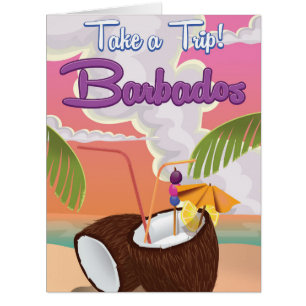 Barbados Vacation Cartoon Reiseplakat