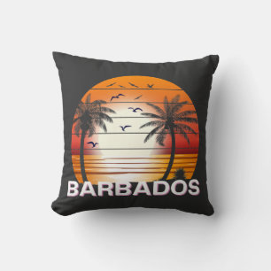 Barbados Vintag Palm Trees Summer Beach Kissen