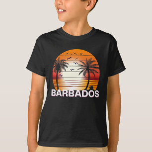 Barbados Vintag Palm Trees Summer Beach T-Shirt